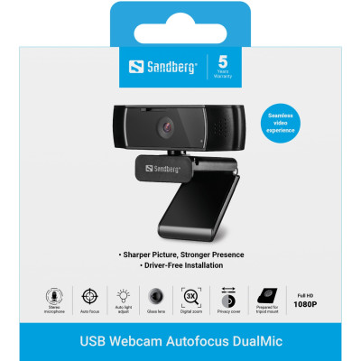 Веб-камера Sandberg Autofocus DualMic Full HD Stereo microphone Веб-камера Sandberg Autofocus DualMic Full HD Stereo microphone