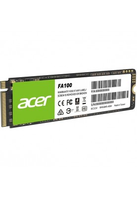 Накопичувач SSD 256GB Acer FA100 M.2 2280 NVMe 1.4 PCIe Gen 3x4 3D NAND, Retail