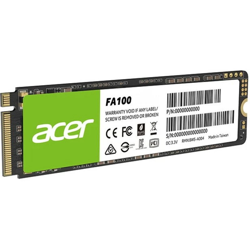 Накопичувач SSD 256GB Acer FA100 M.2 2280 NVMe 1.4 PCIe Gen 3x4 3D NAND, Retail