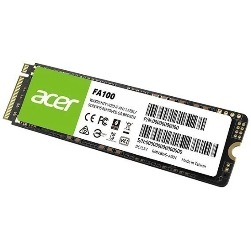 Накопичувач SSD 256GB Acer FA100 M.2 2280 NVMe 1.4 PCIe Gen 3x4 3D NAND, Retail