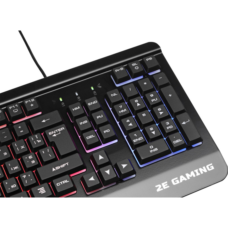 Клавіатура ігрова 2E Gaming KG320 LED USB Black Ukr