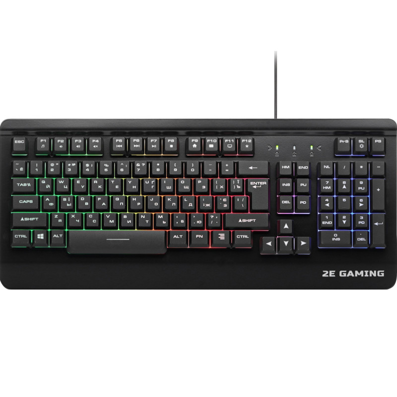 Клавіатура ігрова 2E Gaming KG320 LED USB Black Ukr