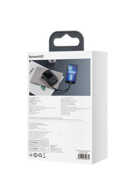 УМБ Baseus Qpow 20000mAh 20W,1xLightning,1xUSB,1xType-C In/Out PD3.0,QC3.0,built-in lightning, Black