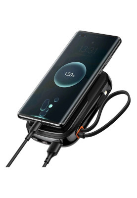 УМБ Baseus Qpow 20000mAh 20W,1xLightning,1xUSB,1xType-C In/Out PD3.0,QC3.0,built-in lightning, Black