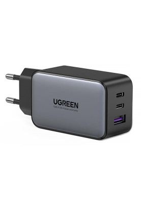 Зарядний пристрій 3xUSB 65W GaN (2хUSB-C+USB-A) CD244 Сірий Ugreen