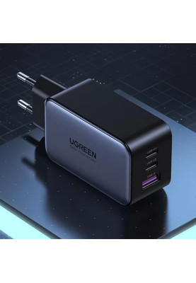 Зарядний пристрій 3xUSB 65W GaN (2хUSB-C+USB-A) CD244 Сірий Ugreen
