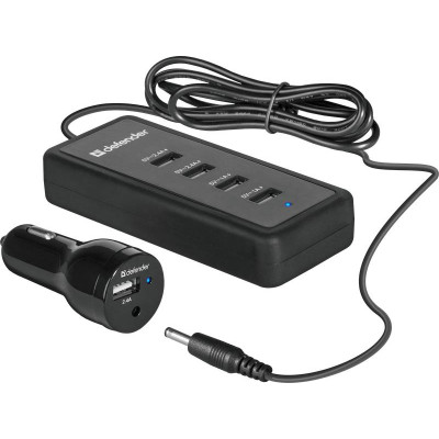Автозарядка 5xUSB 46W (1 + 4 USB док станція) Defender ACA-02 9.2A