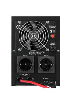 ДБЖ Logicpower LPY-B-PSW-1000VA+(700Вт) 10A/20A з правильною синусоїдою 12В, без АКБ