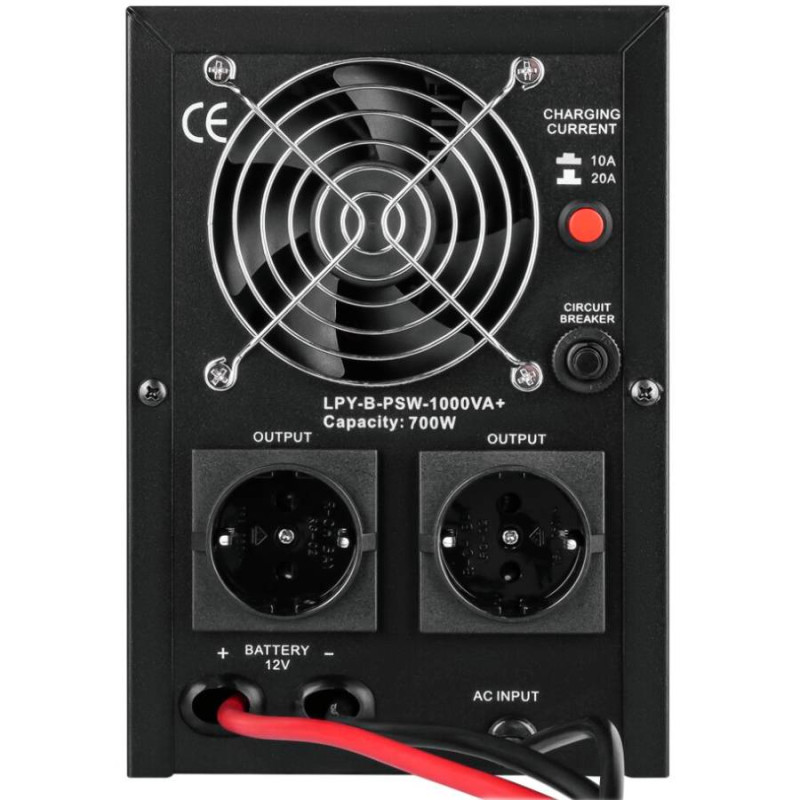 ДБЖ Logicpower LPY-B-PSW-1000VA+(700Вт) 10A/20A з правильною синусоїдою 12В, без АКБ
