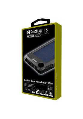 Повербанк сонячна Sandberg Outdoor 10000 mAh, USB, Type-C OUT, LED ліхтар