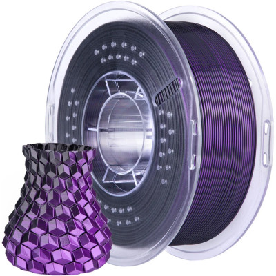 Пластик (Filament) ELEGOO PLA 1кг, 1.75мм, шовковий блиск, чорно-фіолетовий