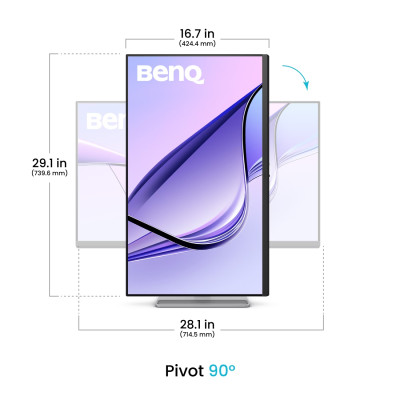 TFT 31.5" BenQ MA320UP, IPS, 4K, 2хHDMI, USB-C, HAS, Pivot, кол., сріблясто-сірий