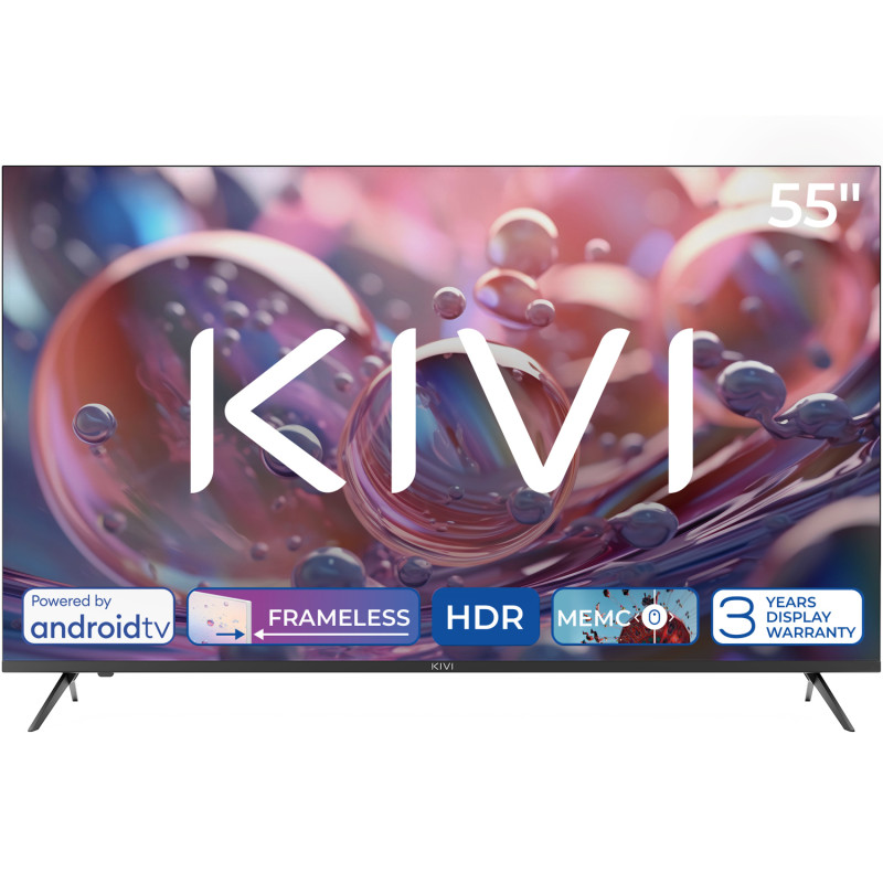 TV 55 Kivi 55U760QB UHD/DLED/T2/Android 11/2 x 12W/HDMI/Wi-Fi/VESA 200x200 M6/Black