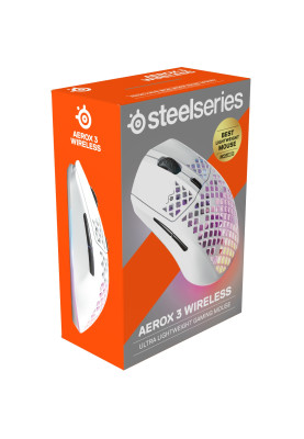 Мишка SteelSeries Aerox 3 Wireless Snow, RGB, 18000dpi., 6кн., біла