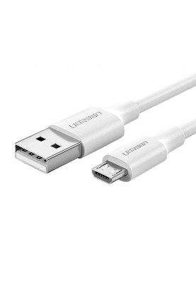 Кабель USB 2.0 AM-MicroUSB M, 2 м, 3.0A, (18W) Nickel Plating Білий, US289 UGREEN