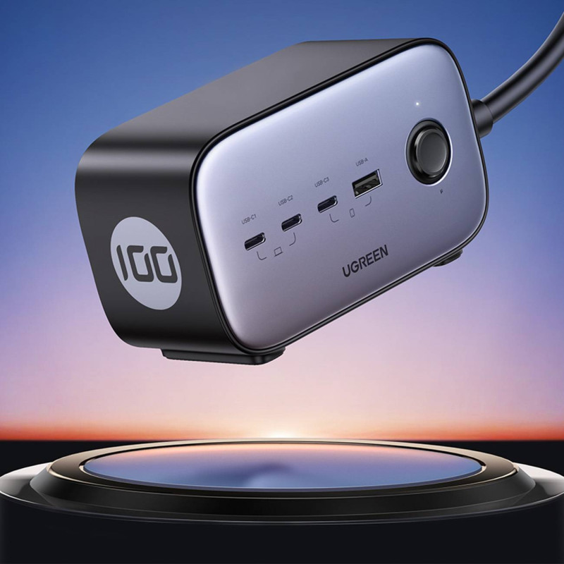 Зарядний пристрій 4xUSB 100W Nexode Pro (3хUSB-C+USB-A+2xSchuko) CD270 Ugreen