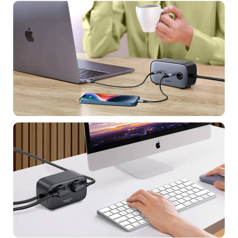 Зарядний пристрій 4xUSB 100W Nexode Pro (3хUSB-C+USB-A+2xSchuko) CD270 Ugreen