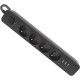 Power filtr 1,5м Defender SFS 133, 4 розетки, 3хUSB, чорний