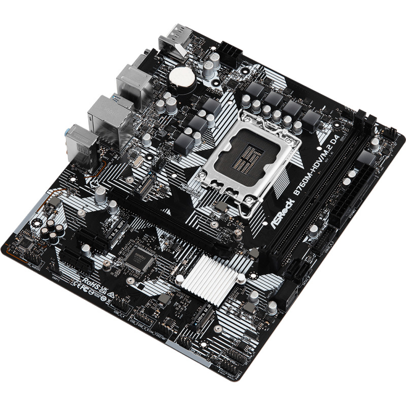ASRock B760M-HDV/M.2 D4 (1700/B760, 2*DDR4, 1xPCIex16, 4xSATAІІІ, 3xM.2, GLan, 7.1ch, mATX)
