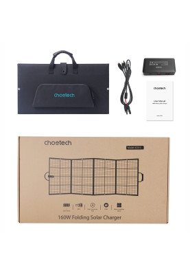 Сонячна панель для УМБ Choetech 160W (196x54см) DC160W,1*USB QC3.0 18W,1*USB-C PD3.0 45W, 1xUSBA 12W