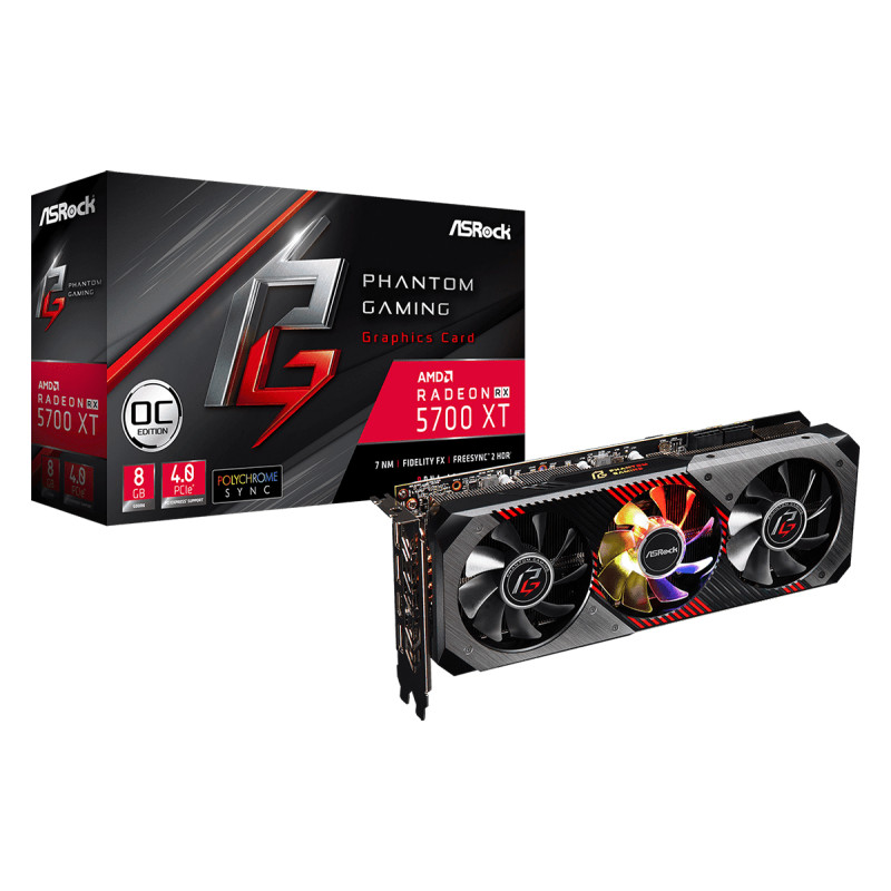 Відеокарта AMD Radeon RX 5700 XT ASRock Phantom Gaming D 8G OC 8GB DDR6, 256 bit, PCI Express