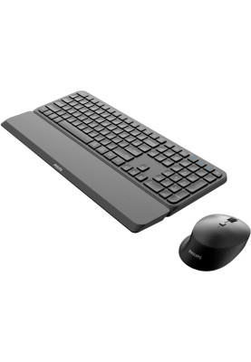 Комплект бездротовий Philips 6000 (клавіатура + мишка) Slim UA, 2,4 ГГц/Bluetooth чорний