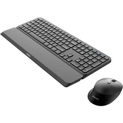 Комплект бездротовий Philips 6000 (клавіатура + мишка) Slim UA, 2,4 ГГц/Bluetooth чорний Комплект бездротовий Philips 6000 (клавіатура + мишка) Slim UA, 2,4 ГГц/Bluetooth чорний