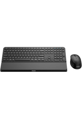 Комплект бездротовий Philips 6000 (клавіатура + мишка) Slim UA, 2,4 ГГц/Bluetooth чорний