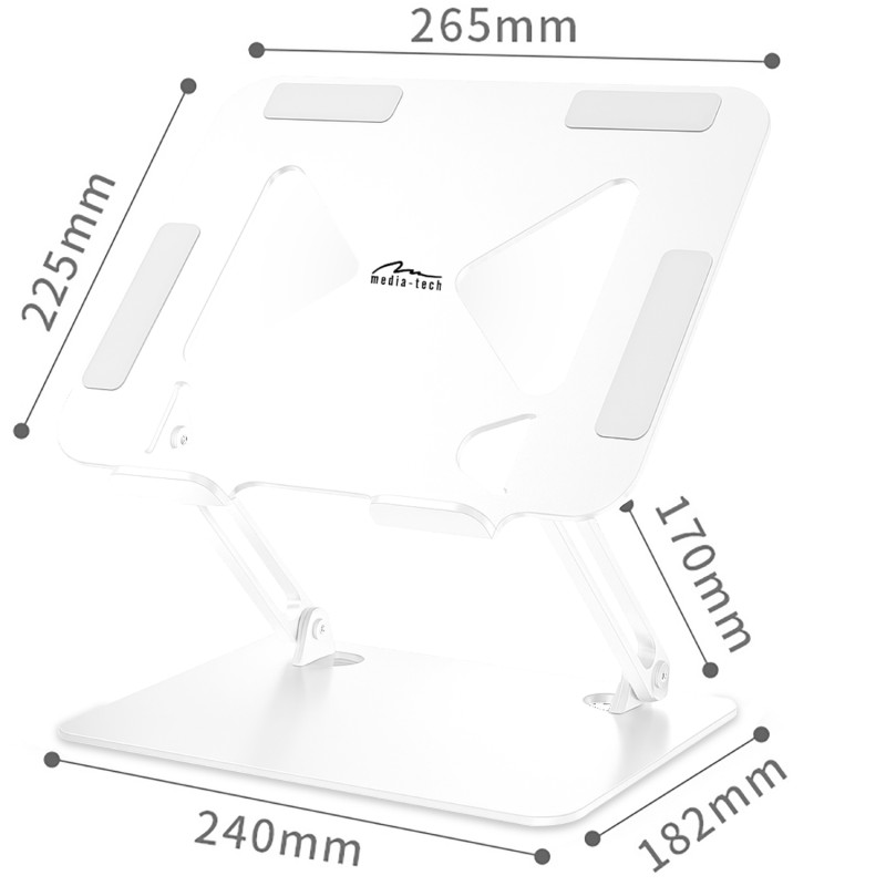 Підставка для ноутбука Laptop Stand 10-17" Aluminum Alloy Media-Tech біла