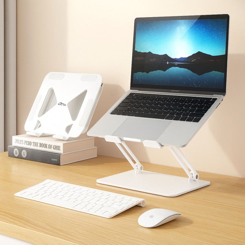 Підставка для ноутбука Laptop Stand 10-17" Aluminum Alloy Media-Tech біла