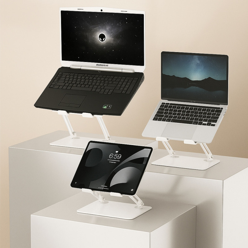 Підставка для ноутбука Laptop Stand 10-17" Aluminum Alloy Media-Tech біла