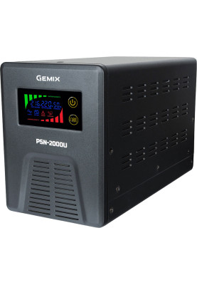 ДБЖ Gemix PSN-2000U, 2000VA/1200W 24V/220V, 7/13/18A, 3*Schuko, без АКБ