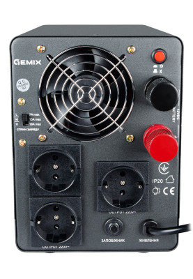ДБЖ Gemix PSN-2000U, 2000VA/1200W 24V/220V, 7/13/18A, 3*Schuko, без АКБ