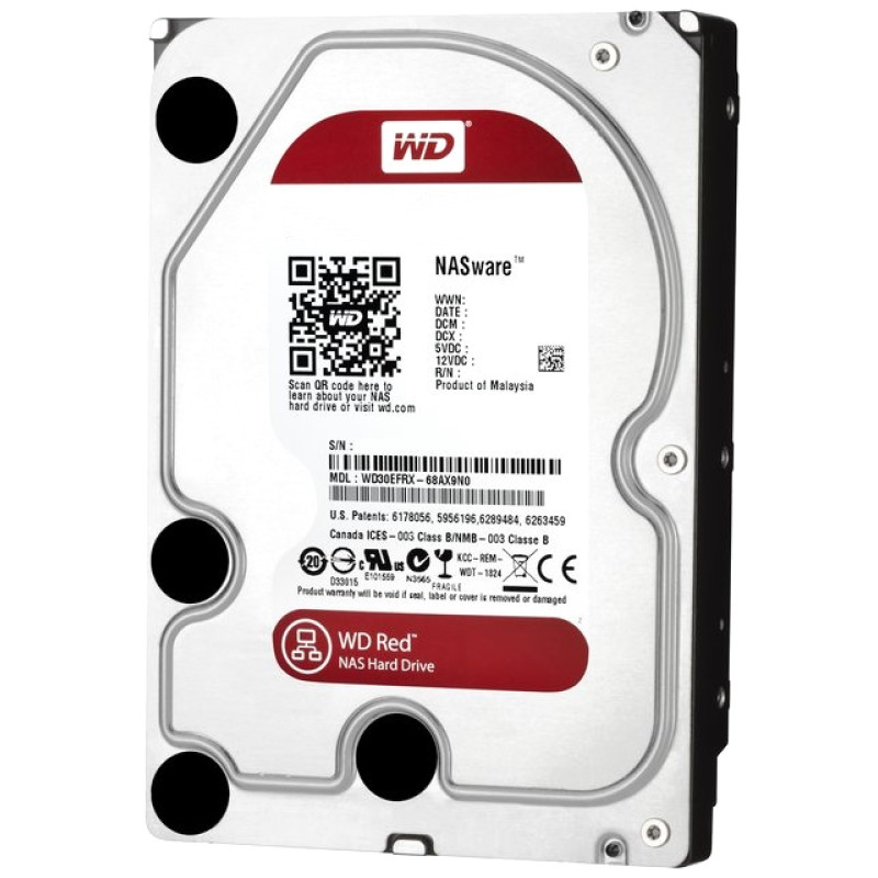 Накопичувач HDD 1000Gb, 5400, WD, 64M, SATA III (WD10EFRX)