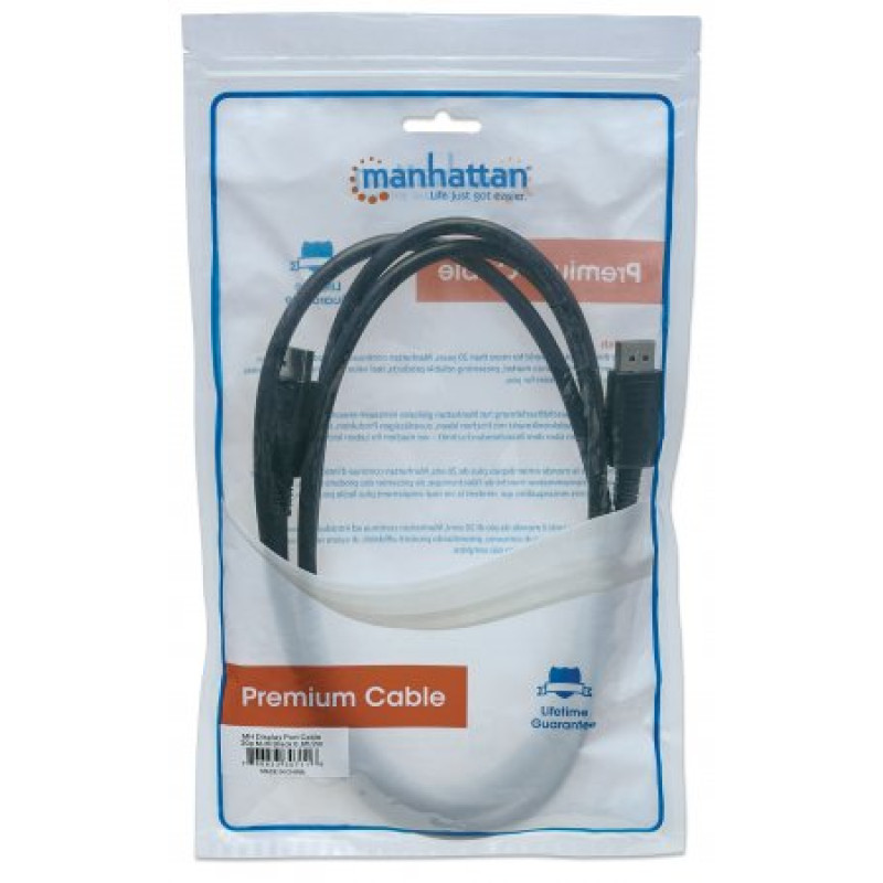 Кабель DisplayPort M - M, 2.0м, v1.2, 4K 60Hz, Manhattan