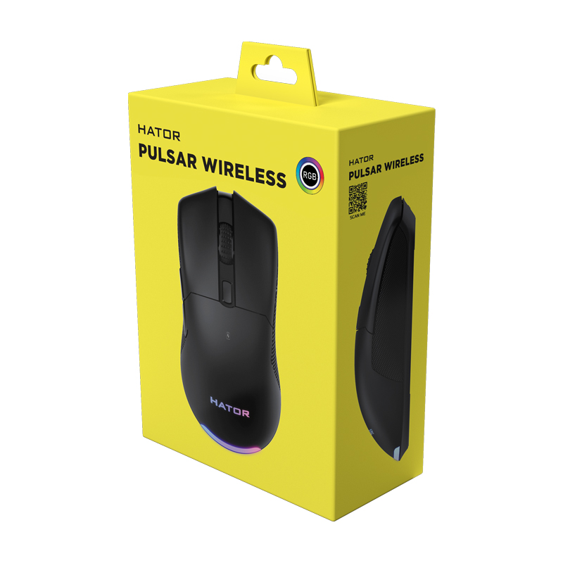 Мишка Hator Pulsar Wireless ігрова, 1600dpi., 6кн., чорна