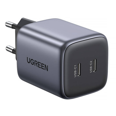 Зарядний пристрій 2xUSB 45W (2xUSB-C) Gan PD 25W+20W, CD294 Ugreen Сірий Зарядний пристрій 2xUSB 45W (2xUSB-C) Gan PD 25W+20W, CD294 Ugreen Сірий