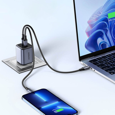 Зарядний пристрій 2xUSB 45W (2xUSB-C) Gan PD 25W+20W, CD294 Ugreen Сірий Зарядний пристрій 2xUSB 45W (2xUSB-C) Gan PD 25W+20W, CD294 Ugreen Сірий