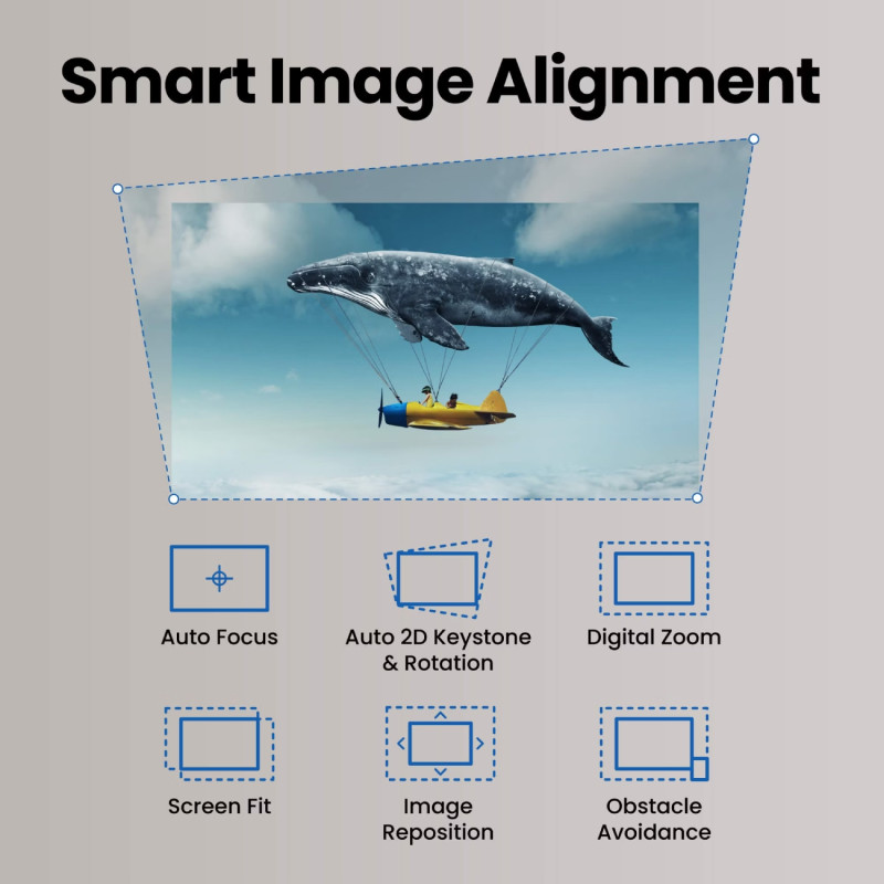 Проектор BENQ GP520, DLP,4K UHD, ANSI 2600Lm,200000:1,Android11,2хHDMI,USB,Wi-Fi,BT5.0,16:9,сірий
