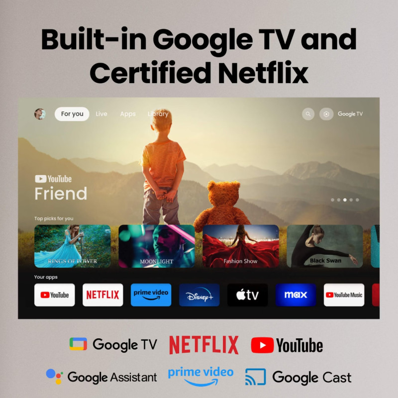 Проектор BENQ GP520, DLP,4K UHD, ANSI 2600Lm,200000:1,Android11,2хHDMI,USB,Wi-Fi,BT5.0,16:9,сірий