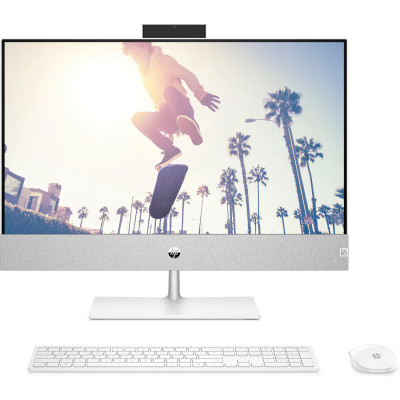 Моноблок 23.8" HP Pavilion 24-ca2011ua AiO i5-13400T/16Gb/SSD512Gb/WiFi/Cam/K&M/DOS/Snowflake White