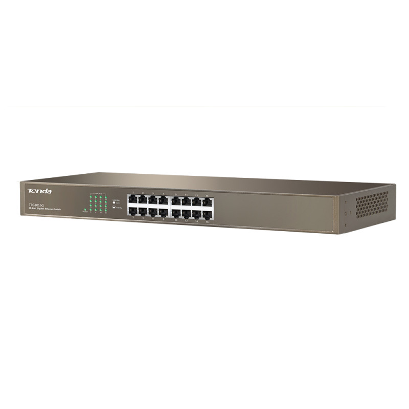 Комутатор TENDA TEG1016G 16port 10/100/1000/BaseT rackmount 19"