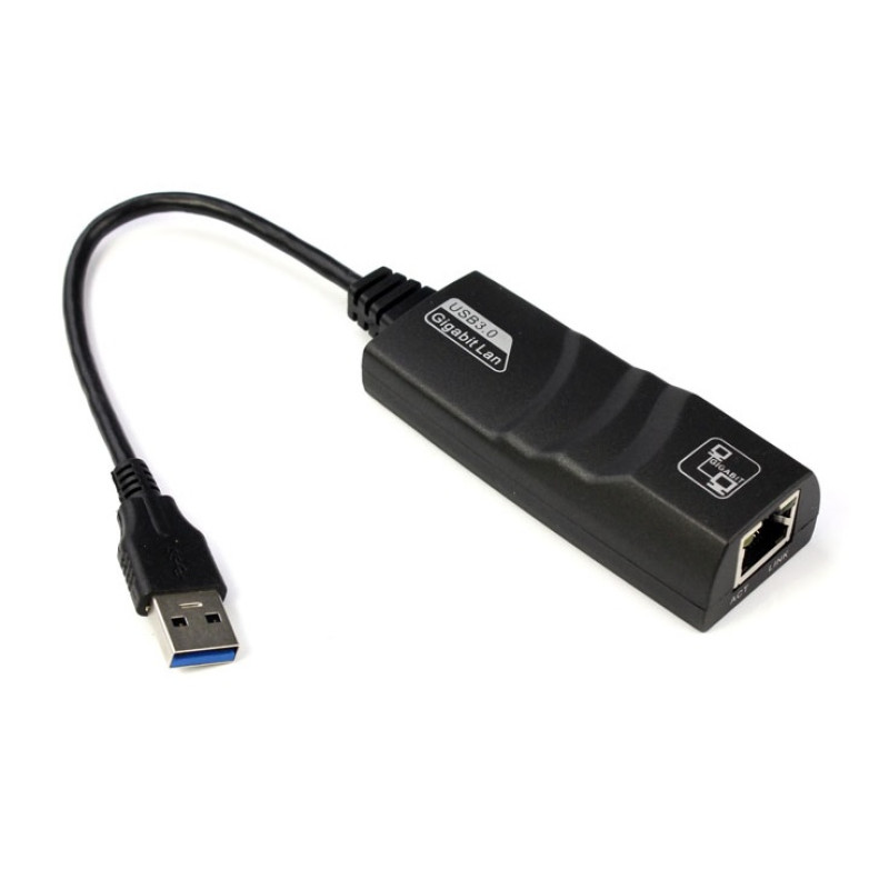 Перехідник USB 3.0 Type-A --> Ethernet RJ45 1000Mb Realtek RTL чорний