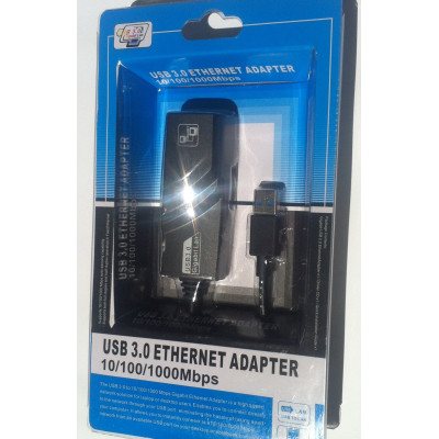 Перехідник USB 3.0 Type-A --> Ethernet RJ45 1000Mb Realtek RTL чорний