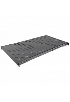 Полиця 19", 4 точки кріплення, глубина 850мм, перфорована, чорна