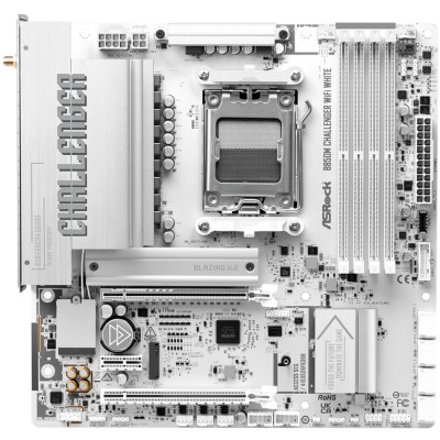 ASRock B850M CHALLENGER WIFI WHITE (AM5/B850, 4*DDR5, 2xPCIex16, HDMI, 4xSATA,2xM.2, 2.5GLan, mATX)