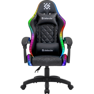 Крісло ігрове Defender Energy, Клас 4, 50мм, PU, RGB, чорне Крісло ігрове Defender Energy, Клас 4, 50мм, PU, RGB, чорне