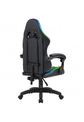 Крісло ігрове Defender Energy, Клас 4, 50мм, PU, RGB, чорне