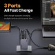 Зарядний пристрій 3xUSB 65W (2хUSB-C+USB-A) Gan Nexode Pro X755 Сірий Ugreen