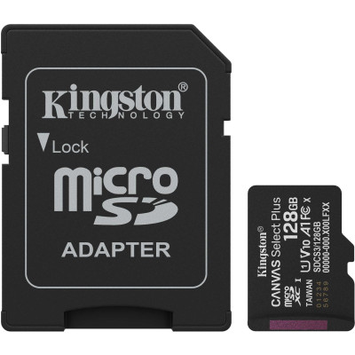 Memory card microSDXC 128Gb Kingston Canvas Select Plus Gen3 100R A1 C10, Retail